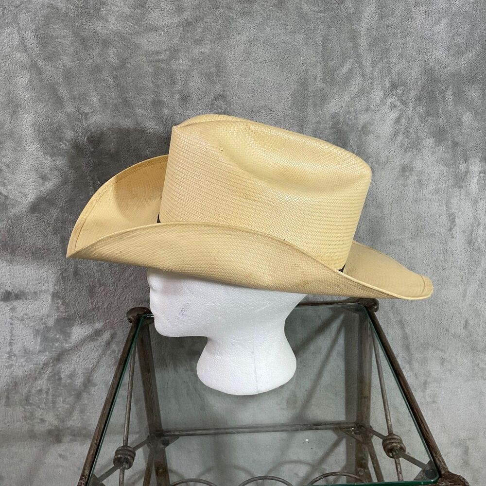 VINTAGE Miller Western Wear Cowboy Hat Ridge Top 10 X size 7 1/4 Ivory USA
